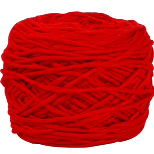 新年红色毛线粗毛线团织围巾手工diy编织自织大红情人棉8股酒红