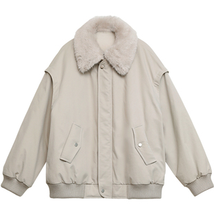 CV大码女装冬新款巴恩风工装短款90白鸭绒羽绒服宽松廓形外套胖mm