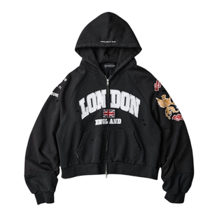 GRAILZ PROJECT GR重磅刺绣徽章连帽开衫卫衣休闲外套徐明浩同款