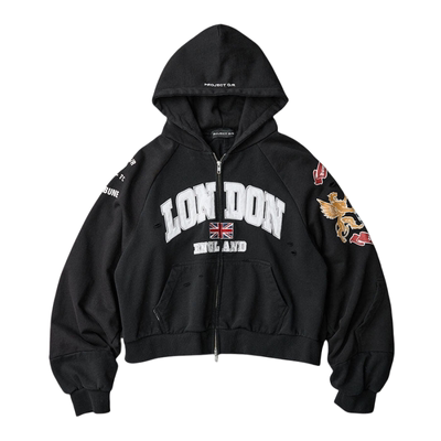 PROJECTGR刺绣徽章连帽开衫外套