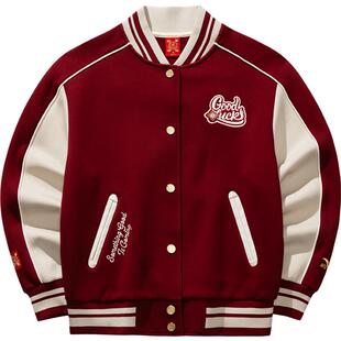 安踏好事发生新年款红色棒球服女2026春季撞色潮流外套162618703S