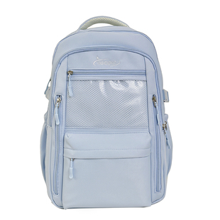 蓝色系痛包双肩高颜值ins风2025新款女生初中生轻便大容量书包女