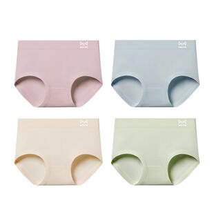 猫人女士纯棉内裤中高腰抗菌档不夹臀新款三角裤无痕透气短裤头女