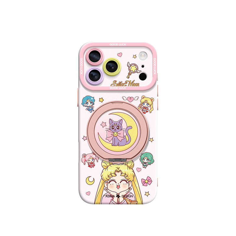 少女战士适用iPhone17Promax手机壳新款苹果16Pro磁吸带支架套Bo5液态硅胶支点ip15高级感14可爱13pm全包女