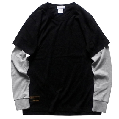 stnw冬季原宿余文乐拼接长袖t恤