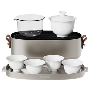 哲品户外旅行功夫茶具套装便携式喝茶泡茶专用玻璃陶瓷轻奢茶壶杯