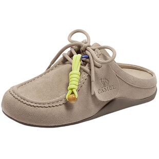 骆驼女鞋2026春季勃肯鞋女百搭休闲单鞋外穿包头厚底拖鞋女款鞋子