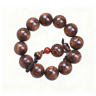 高端保真天然海南黄花梨手串紫油梨老料对眼满鬼脸2.0男佛珠文玩