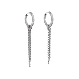 韩版李羲承同款流苏链条耳环耳饰复古潮酷简约钛钢耳圈耳夹不掉色