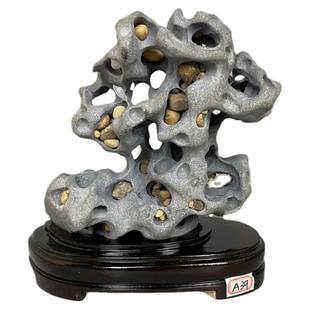 天然奇石原石头摆件中式太湖石灵璧石自然石家居会所厅堂玄关装饰