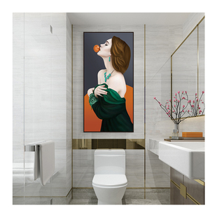 自粘装饰画卫生间厕所马桶背景装饰贴纸浴室画防水挂画免打孔贴画