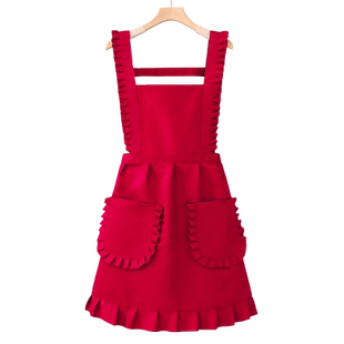 围裙公主风厨房家用纯棉定制logo印字餐饮专用网红咖啡店工作服女