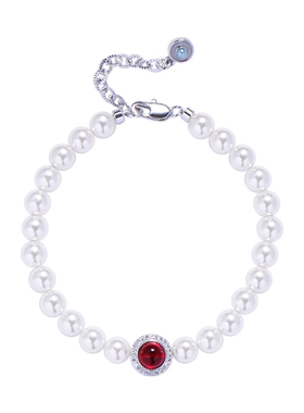 天然海蓝宝珍珠串珠手链女