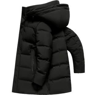 雪中飞羽绒服男中长款连帽加厚保暖冬季外套2025新款加大码防寒服