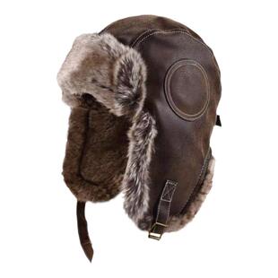 帽子女冬季雷锋帽皮毛一体加绒加厚骑车保暖东北防寒护耳毛绒帽男