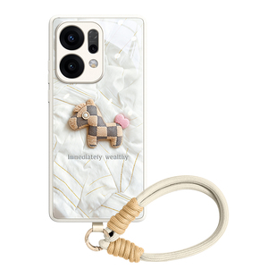 毛茸马适用OPPOReno14手机壳Reno14pro套Reno新款13高级感12玻璃11全包10超好看9的8女pro+带挂绳OPPO年挂件