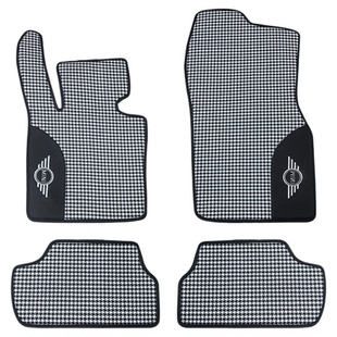 适用于25款宝马mini千鸟格脚垫新能源cooperSE改装jcw countryman