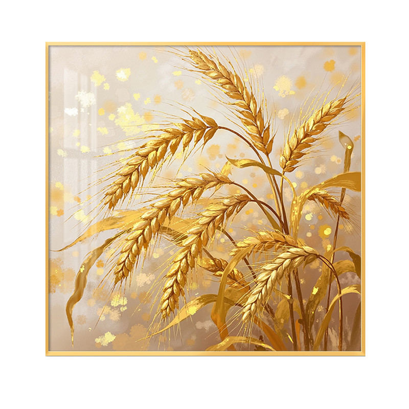 现代简约丰收麦穗餐厅装饰画