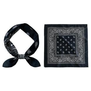黑白腰果花小方巾丝巾女春秋围脖子装饰职业装空姐搭配衬衫薄围巾