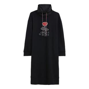 蒲PUKKA商场同款女装刺绣卫衣裙冬装新款运动休闲连衣裙