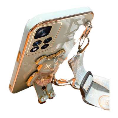 红米带支架竖立+斜挎背带+挂脖子