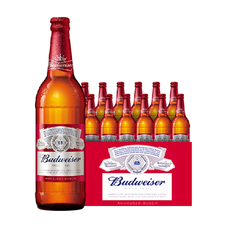 百威经典拉格啤酒600ml*12瓶