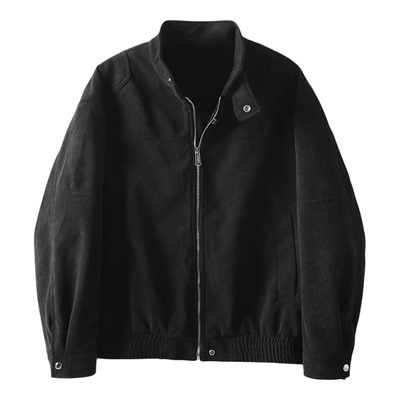 LUUD 复古高级麂皮绒按扣立领夹克男内里蓬松柔软绒感保暖呢外套