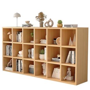 实木书架置物架落地组合格子柜家用儿童矮书柜客厅八格收纳储物柜