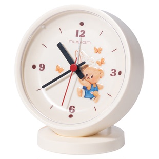 Nusign纽赛黄油小熊联名指针式闹钟学生用上班时钟带夜灯