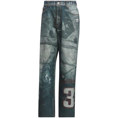 滔搏adidas 阿迪达斯三叶草男子牛仔时尚宽松运动休闲长裤KC2691