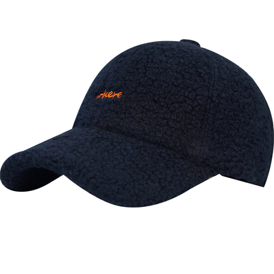 秋冬羊羔绒保暖硬顶显脸小棒球帽