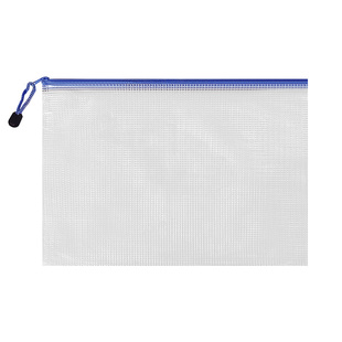 A4文件袋拉链式透明网格大容量收纳袋文件夹防水手提试卷袋小学学科分类袋子办公学生收纳文具专用PVC资料袋