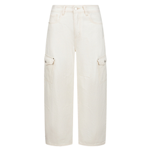 几何单元工装阔腿弯刀裤高腰纯棉休闲白色牛仔裤宽松夏季长裤女春