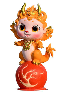 卡通龙年雕塑户外玻璃钢大摆件