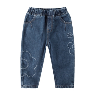 女童水洗牛仔裤春款2026新款儿童春季长裤洋气三岁小童宝宝裤子