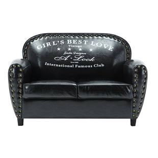 美式复古皮沙发工业风单人小户型酒吧雪茄吧茶楼卡座双人三人客厅