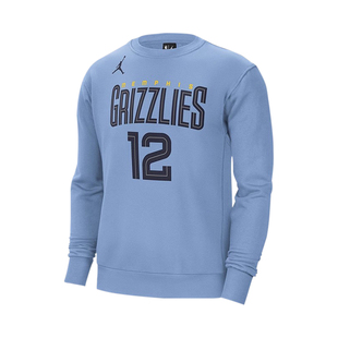 NIKE耐克男休闲圆领印花宽松加绒保暖运动套头衫卫衣DZ0610-422