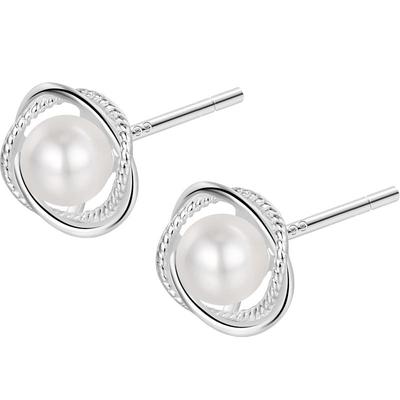 999纯银天然珍珠耳钉女