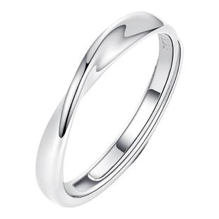 免费刻字 莫比乌斯环戒指纯银女ins小众设计食指小指尾戒生日礼物