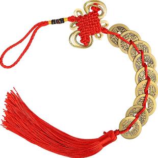 纯黄铜五帝钱门对门挂件招财六帝钱吉祥中国结葫芦挂饰压门槛古币