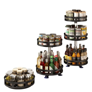 厨房可旋转调料置物架台面转角调味品佐料油盐酱醋瓶罐多层收纳架