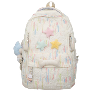 大容量初中生高中生书包女孩韩版高颜值休闲大学生双肩包轻便背包