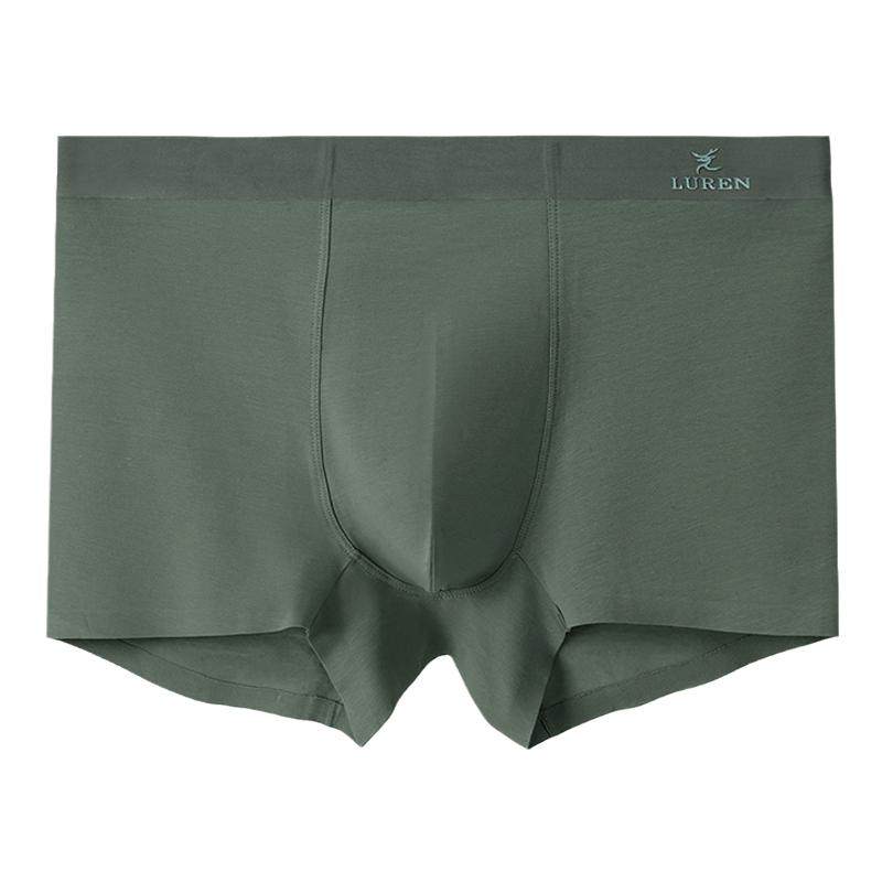 鹿人男士内裤棉无痕抑菌莫代尔档舒适透气新款男生四角短裤头7755