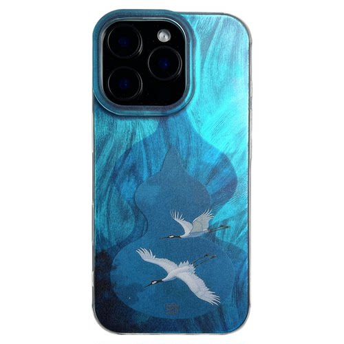 鹤栖云葫 言西原创国风新中式软镭射硅胶适用于苹果手机壳华为小米小众高级感iphone16promax新款15pro1413套