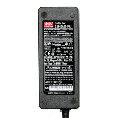 明纬12V电源40W GST40A12-P1J 3.34A工业节能适配器环球认证三插