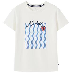 【薄荷纤维】NAUTICA诺帝卡童装女童短袖T恤夏季凉感透气半袖上衣