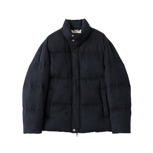 LP版71800 高蓬松保暖白鹅绒男士立领羊毛羽绒服老钱风极寒鹅绒服