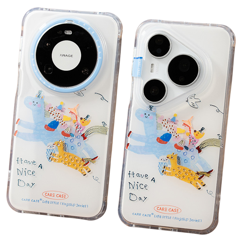 CARECASE 小马快乐世界鎏金华为手机壳 适用于华为Mate60 70 80Pro/Pura70 80Pro 卡通可爱 简约创意设计