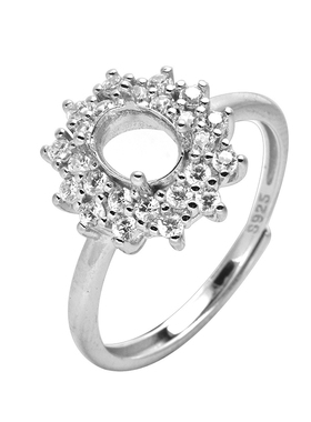 新款S925纯银戒指空托女款diy