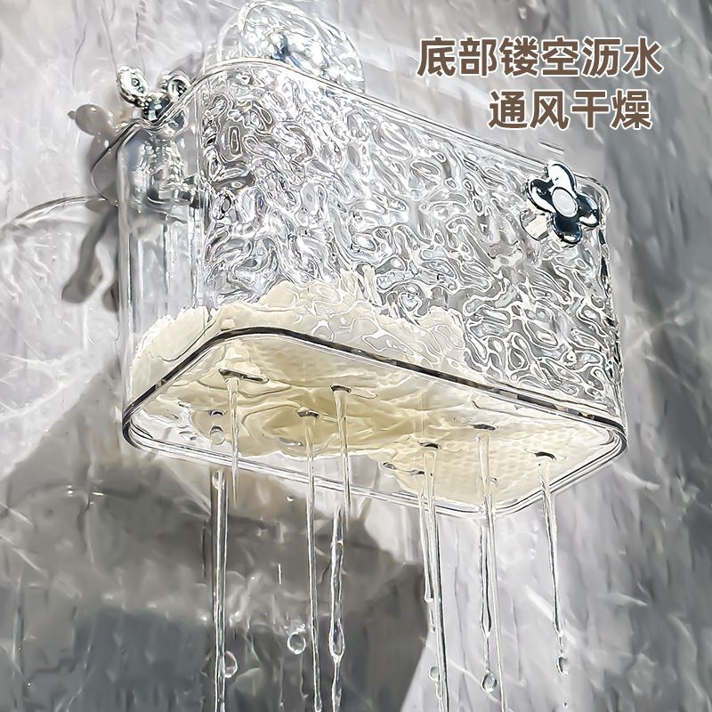 吸盘废弃洗脸巾收纳盒壁挂式洗手台脸多功能擦巾浴室卫生间置物架